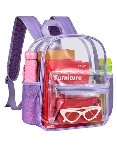 Purple Clear Stadium Backpack 12x11x6 Inches Approved for Security
