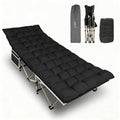 Yellow Jacket Black Folding Camping Cot for Adults, 600LBS Support, Removable Mattress, Portable Bed for Camping, Travel, Home, Office