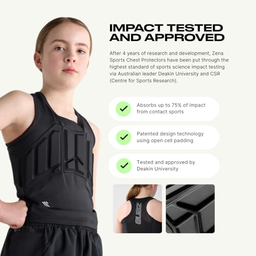 Youth Chest Protector Vest for Girls - Impact-Dispersing Sports Gear for Contact Sports