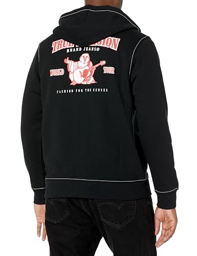 Men's Big T Zip Up Hoodie - Black, Medium, Graphic Sweatshirt