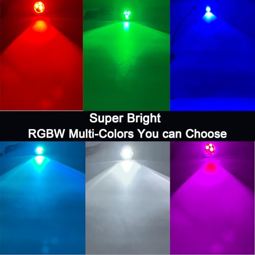 Kingshowstar 1/2in NPT RGBW Underwater Boat Drain Plug Light IP68 Waterproof Remote
