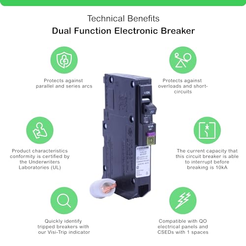 20 Amp Single-Pole Dual Function Circuit Breaker CAFCI GFCI - No Size/Breaker Variation