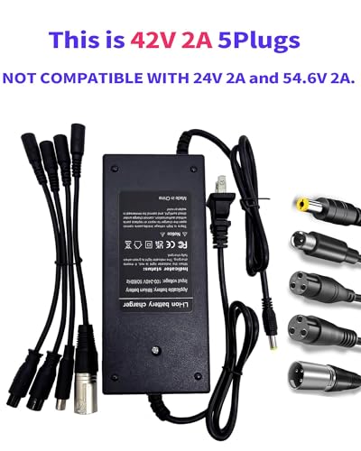 42V 2A Universal Electric Scooter Charger with Multiple Connectors