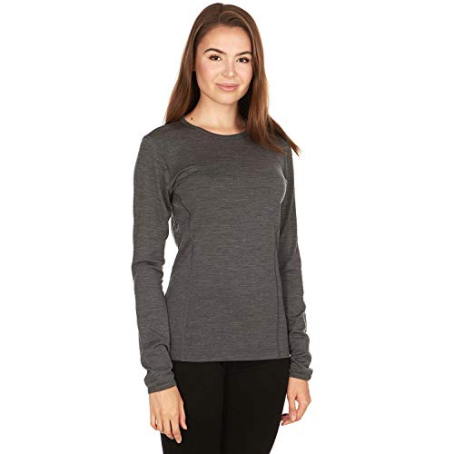 Minus33 3X-Large Merino Wool Women's Midweight Base Layer Crew - Charcoal Gray