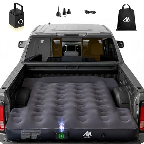 6-6.5ft Truck Bed Air Mattress with Built-in Cordless Pump and Pillow - Portable Camping Bed