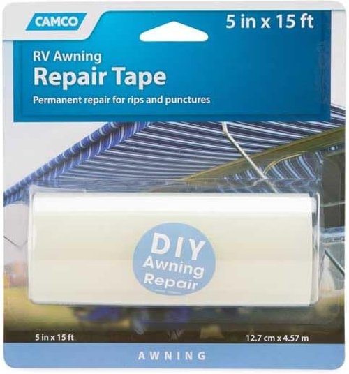 Camco 42623 Awning Repair Tape - Durable 5" x 15' Waterproof Adhesive for Quick Fixes