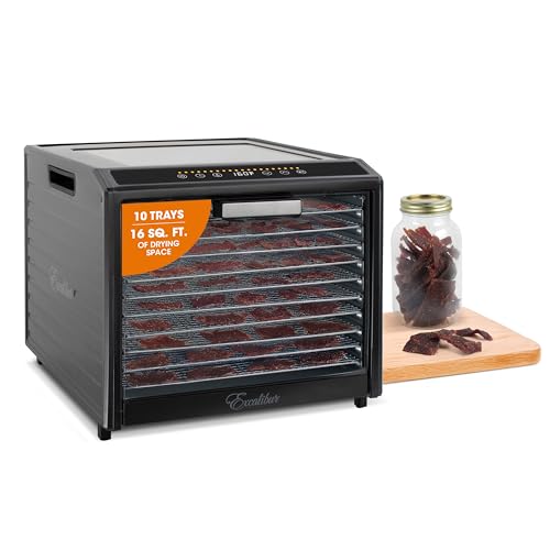 Excalibur 10-Tray Electric Food Dehydrator with Adjustable Temp, Black