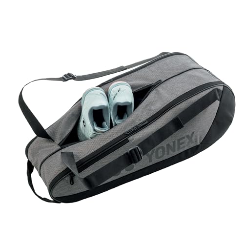 YONEX Team Racquet Bag with YKK Zippers & Multiple Compartments - Grey/Black