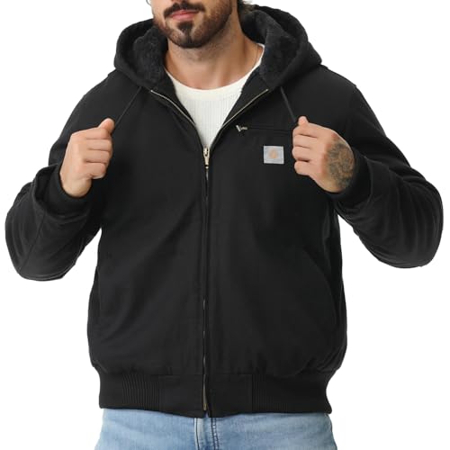 XX-Large Men's Waterproof Work Coat with Fleece Lining - Black