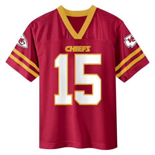 Youth Kansas City Chiefs Patrick Mahomes #15 Red Football Jersey - Size 10-12 Variation