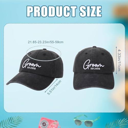 Bride and Groom Wedding Hats Black for Bridal Party Gifts