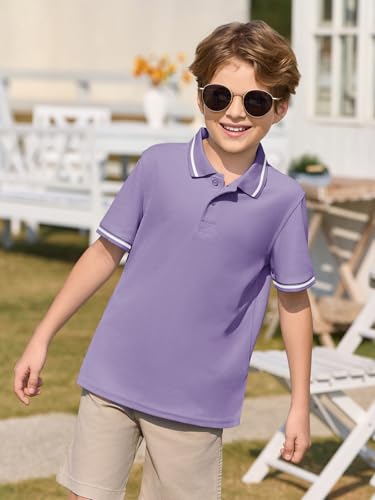 Kids Boys Short Sleeve School Uniform Polo Shirts - Pique Cotton Top 5-14 Years