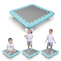 Zhenx Mini Trampoline for Autistic Kids - Blue Square Sensory Bounce Board Indoor Outdoor