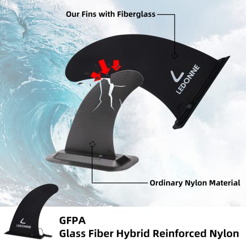 SUP Center Fin 9 Inch with Extra Pin & No-Tool Installation - 2 Pcs - Black+Pink Variation of THIS listing
