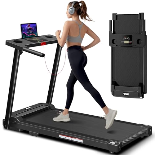 AoraPulse Black Portable Foldable Treadmill for Home & Office Exercise - 300 lbs Capacity