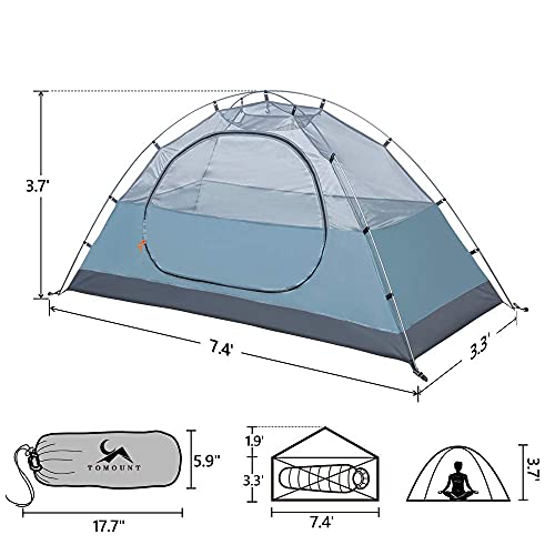 MC TOMOUNT Green 1 Person Waterproof Backpacking Tent - Lightweight Camping Shelter