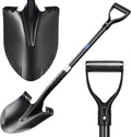 Black CKG Carbon Garden Shovel 43 Inch Heavy Duty Digging Spade with Round Blade & D-Grip