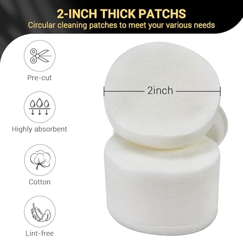 900pcs Thick Lint-Free Gun Cleaning Patches with Storage Box - 9mm & Caliber Compatible