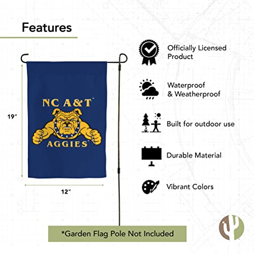 Outdoor Garden Flag - Carolina A&T State University Double-Sided 3-Ply Polyester 12x18 Inch