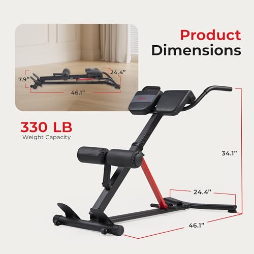 Roman Chair with Dip Bars - Multi-Function Back & Core Workout Bench - Dark Grey