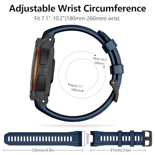 OVERSTEP Watch Bands Compatible with Instinct 3 Amoled Solar 50mm - Midnight Blue