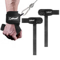 Heavy Duty Weightlifting Straps with Cuffed D Ring - Black, Comfortable Support