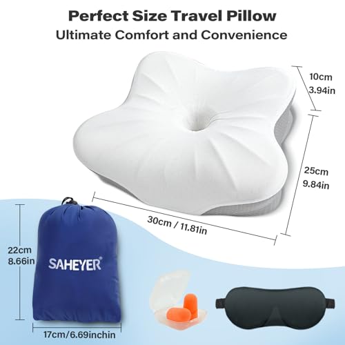 SAHEYER Grey Memory Foam Travel Pillow for Camping & Sleeping