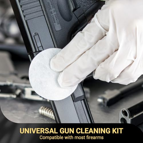 900pcs Thick Lint-Free Gun Cleaning Patches with Storage Box - 9mm & Caliber Compatible