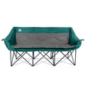 Northroad Oversized 3-Person Camping Loveseat Chair Dark Green & Grey - Heavy Duty Foldable Outdoor Seating with Cup & Wine Glass Holders