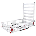 50 x 29.5 x 8.7 Inch Hitch Cargo Carrier with Folding Ramp - Aluminum 500lbs