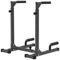 SELEWARE Adjustable Dip Bar Station Black for Home Gym Upper Body Workout