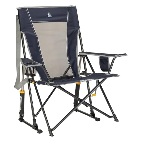 GCI Outdoor Comfort Pro Rocker Camping Chair - Indigo Blue, Foldable & Portable