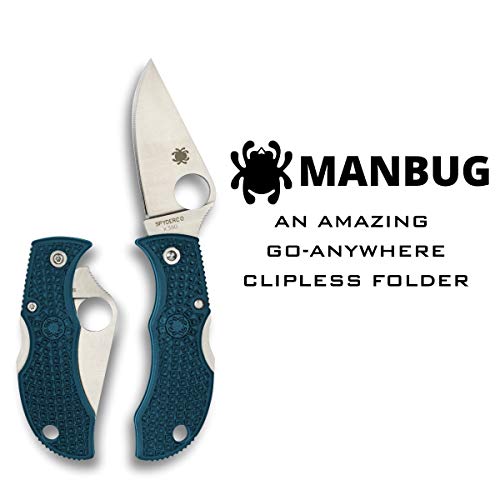 Spyderco Manbug Folding Knife K390 Blue FRN PlainEdge - Compact EDC