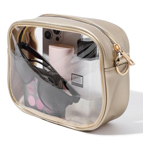 TOBVZOO Clear Bag Stadium Approved Crossbody Transparent Bag - Gold