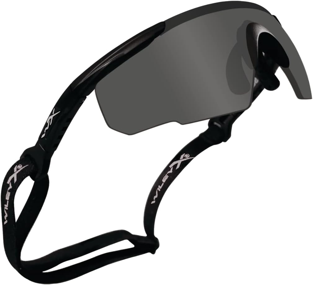 Wiley X Saber Advanced Shooting Glasses - ANSI Z87.1+ Safety Sunglasses for Men & Women | Matte Black Frames, Smoke Grey Lenses