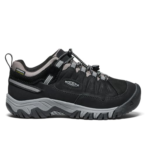KEEN Kids Targhee 4 Waterproof Hiking Shoes Big Kid Black/Steel Grey Size 7