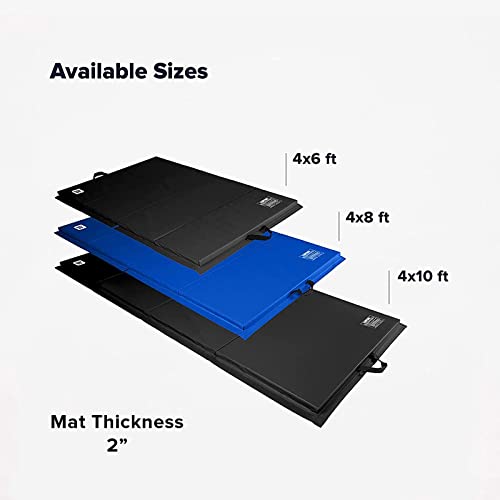 We Sell Mats Foldable Exercise Mat 2-Inch Thick 4x8 Feet - Blue