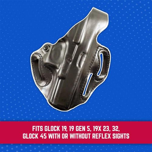 DeSantis Leather Right Hand Thumb Break Gun Holster for 19, 23, 32, 45