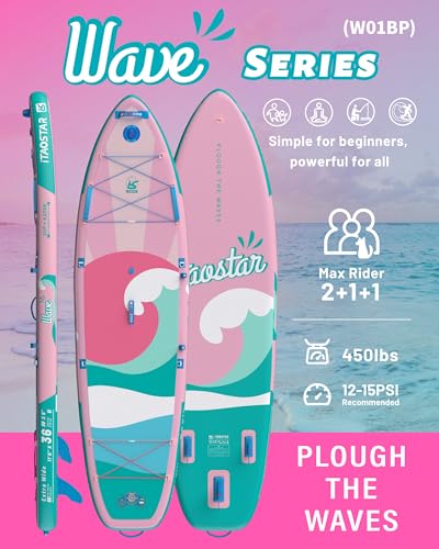 Inflatable Stand Up Paddle Board 11'6 x 36'' with Pink Variation, All Accessories Included