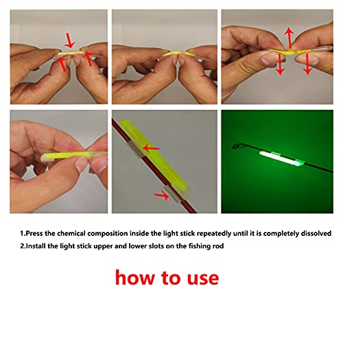 Fishing Glow Sticks 20PCS Bulk Set for Rod Tips - 1.5-1.9mm Size, Glow Tips for Fishing Poles