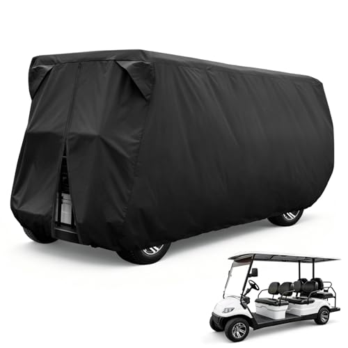 Moveland Waterproof 6-Seat Golf Cart Cover for Outdoor Storage - Black