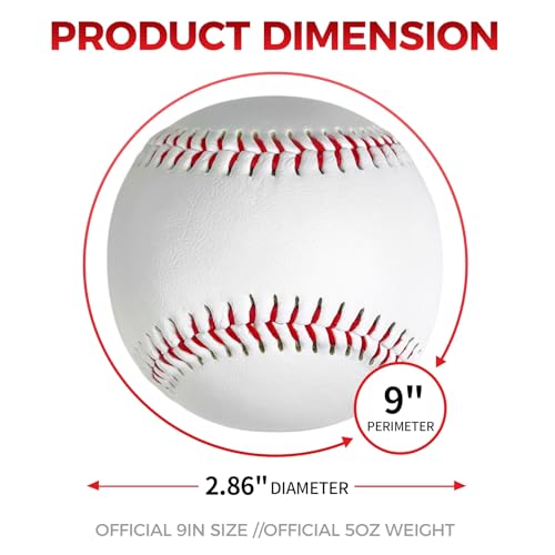 Blank Practice Baseballs 9 Inch Solid Cork Core for Training & League Play
