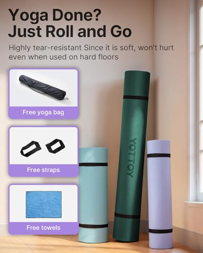 Green Large Yoga Mat 75x52 Inch Extra Wide Non-Slip TPE Exercise Mat for Pilates & Fitness