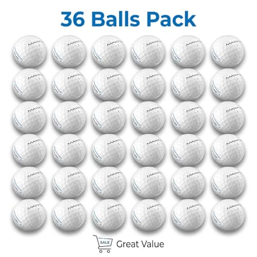 Maxfli SoftFli Golf Balls 36-Pack - Low Compression, Durable Ionomer Cover, Gloss White, Perfect for Beginners & Recreational Golfers