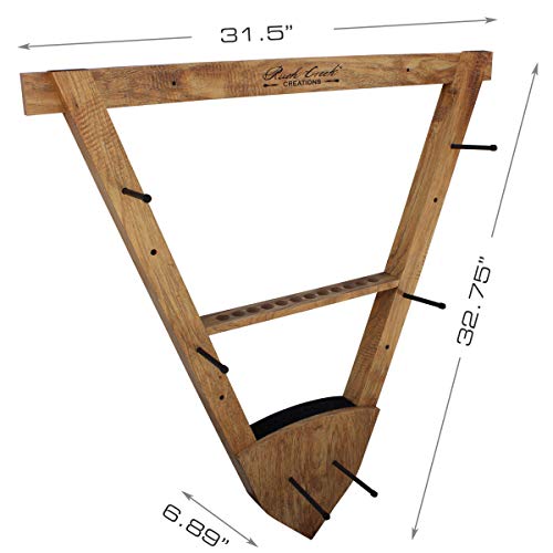 Rush Creek Creations American Cherry Wall Mounted Bow & Arrow Display Rack for Hunting & Archery Accessories