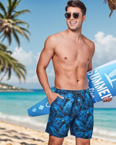 Men's 7 Inch Swim Trunks with Mesh & Compression Liner - Quick-Dry Water-Resistant Beach Shorts