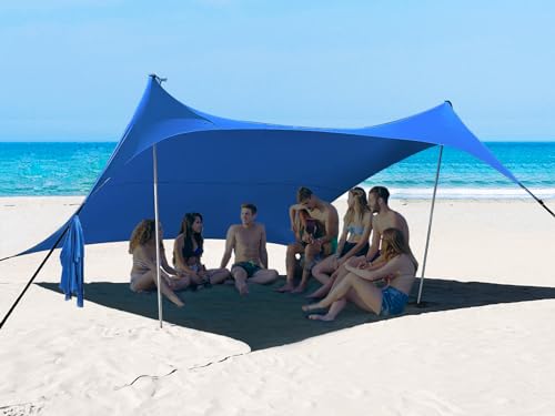 Bestset Royal Blue 10x10ft UPF50+ Beach Tent Sun Shelter with 2 Poles