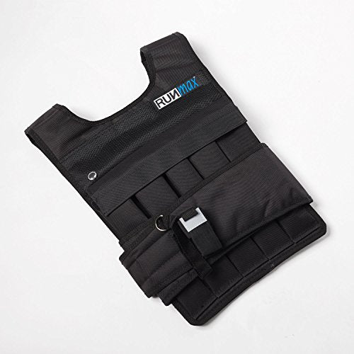 Weighted Vest 20-40 lbs with Shoulder Pads Adjustable Fitness Equipment for Men & Women - Black