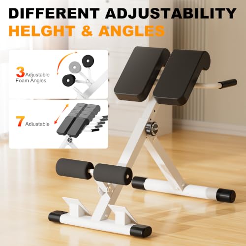 Adjustable Roman Chair for Back & Core Fitness - Silver