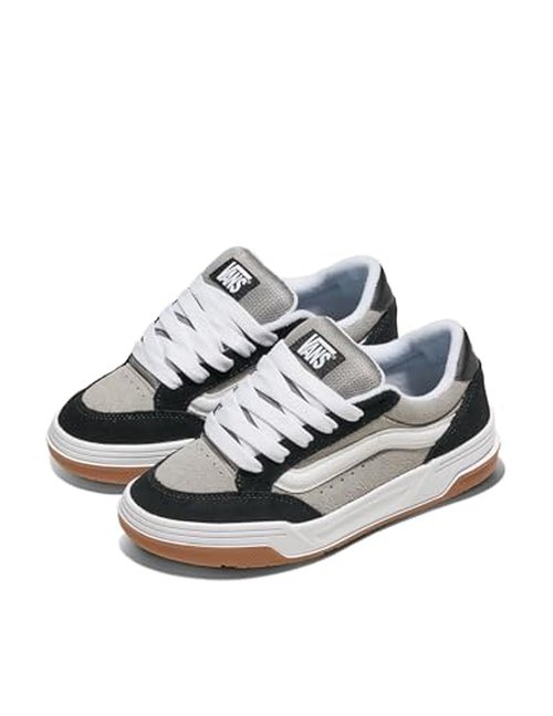 Vans Kids' Hylane Shoe | Puffy Y2K Skate Inspired Fashion Sneakers for Boys & Girls, Black/Drizzle, 5
